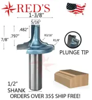 Tideway Carbide IND RC1253 CNC MDF Cabinet Door Edge 1/2" shank router bit