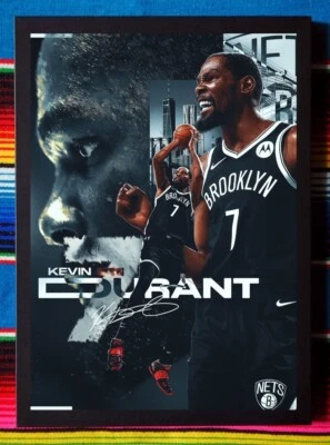 Framed BROOKLYN NETS NBA Basketball Poster KEVIN DURANT - 45cm x 32cm x 3cm