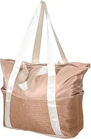 GOOHOCHY Sandproof Beach Tote Bag for Women Large Capacity Travel Gym Handbag for Pool Vacation and Outdoor Activities Durable and Mesh Design
