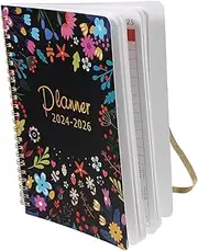 Gogogmee Decorative Coil Notebook English Agenda Planner Budget Planner Scheduling Book for Home Office Travel Material Lightweight Design