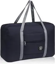 [Yitexin] Travel Duffel Bag Airlines Personal Item Bag 18x14x8 Foldable Tote Carry on Luggage Duffle Overnight for Women and Men (Blue)