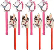 8 Pieces Inflatable Stick Horse, Inflatable Horse On Stick Party/farm