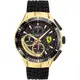 Scuderia Ferrari 法拉利 賽車格紋三眼計時錶/金X黑/44mm/FA0830700