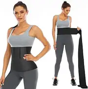 [KDHGi] Waist Wrap, Waist Trainer for Women with Loop Design, Tightness Adjustable & Non-Slip, Plus Size, Invisible & Flexible for Stomach, Lower Belly Fat, Post Partum Black