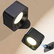 AUTOWT 2PCS Wall Sconces Clearance, Touch Control Wall Mounted LED LampRechargeable Battery, 3 Color 3 Brightness Levels, 360° Rotate Magnetic Wall Spotlights, Cordless Wall Lights Reading Bedside