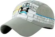[Kangqifen] Boys Girls Cartoon Embroidered Baseball Cap Quick-Drying Mesh Sun Hat
