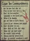 Cajun 10 Commandments Primitive Country Distressed Canvas Sign Home Decor