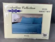 Manhattan Collection Full Sheet Set Red 1 Flat, 1 Fitted, 2 Standard Pillows New