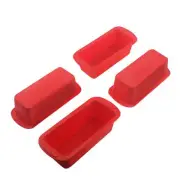 4 Pack Silicone Mini Bread Loaf Pans Non Stick Small Toast Cake Bakeware