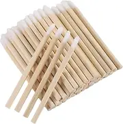 50pcs Disposable Lip Brush Eyelash Brushes Bamboo Handle Lipstick Wands Eyelash Extension Applicator Cleaner Beauty