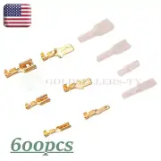 600Pcs Assortment Spade Male Female Terminals Electrical Wire Crimp Connectors