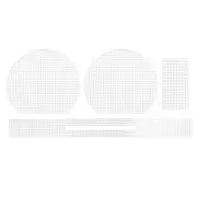 2Set Plastic Mesh Canvas White Blank Canvas Semicircle for Embroidery