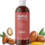 [Maple Holistics] Argan Oil Shampoo, Sulfate Free, 8 Oz. - With Argan, Jojoba, Avocado, Almond, Peach Kernel, Camellia Seed, And Keratin - 100% Treated Hair - For Men, Women, And Teens - All Hair Types