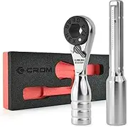 CROM 1/4-inch Mini Ratchet Wrench - Use As 1/4 Bit Ratchet, Extender, T-Handle Or 4-Inch Micro Ratchet, Reversible Switch, Magnetic Bit Retention, Small EDC Wrench To Fit In Tight Space