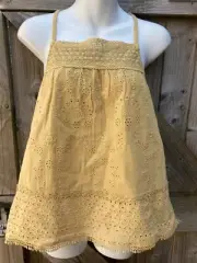 NEW SUPERDRY VINTAGE BOHO WOVEN LACE CAMI TOP UK10-SMALL-LEMON YELLOW/ MUSTARD