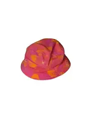 Y2K Gap Bucket Hat L/XL Kid's Pink Orange Floral Convertible Zipper Beach
