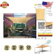 Effortless Installation 12' x 20' Rectangle UV Block Shade Sail for Patios