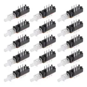 Push Button Switch, DPDT 6 Pin 1 Position Self-Locking Black 15pcs