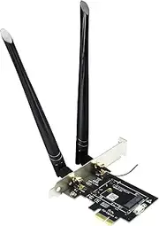 GLOTRENDS M.2 E Key to PCIe X1 WiFi Adapter for M.2 WiFi Module, 6 dBi SMA Antenna Included