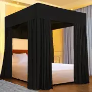 Bed Canopy Bed Curtains Set With 4 Corner Post Black Bed Canopy For Girls Canopy