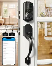 Smart Lock, Fingerprint Door Lock, 7-in-1 Keyless Entry Door Lock with App