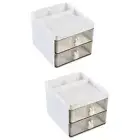 Set of 2 Storage Box Desk Organizer Drawer Skin Care Product Holder