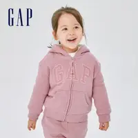 在飛比找蝦皮商城優惠-Gap 男幼童裝 Logo仿羊羔絨連帽外套-粉色(43169