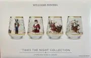 Williams Sonoma Twas The Night Before Christmas Stemless Wine Glasses NEW