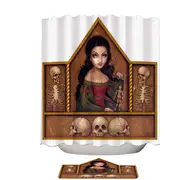 Dark Art Memento Mori Beautiful Maiden and Skeletons Shower Curtain