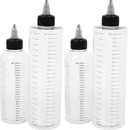 4pcs Measurable Squeeze Bottles Hair Oil Applicator Sturdy Applicator Bottles