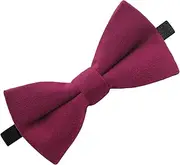 [Neptniopllab] Burgundy Red Velvet Bow Tie for Boy, Kids Pre-Tied Bow Tie Adjustable Neck Handmade Tuxedo Bowtie Birthday Party, Burgundy Red