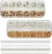 Lobster Clasps Set, BetterJonny 200Pcs Lobster Clasps and 400Pcs Open Jump Rings Kit with Box Silver and Gold Lobster Claw Clasps for Bracelet Necklace and Jewelry Making