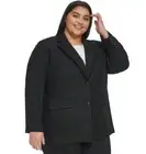 Karl Lagerfeld Paris Women Fringe Trim Tweed Blazer Black Plus Size 20W
