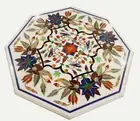 Octagon Marble Center Table for Home Unique Design Inlay Work Coffee Table Top