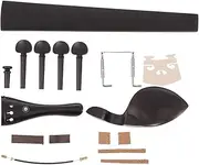 Abaodam Undyed Ebony Violin Accessories Kit Set for Violin Lovers Durable Parts with Fine Workmanship Smooth Chinrest for Strings Instrument Accessories