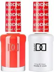 DND 650 Floral Coral Duo Set Soak off Gel & Matching Nail Polish
