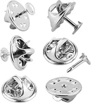 [JANYUN] 120 Pairs Butterfly Clutch Tie Tacks Pin Back Replacement with 8mm Length Blank Pins for Craft Making Silver