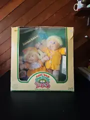 Vintage 1985 Cabbage Patch Kids Twins Boy & Girl In Box Blonde Hair Blue Eyes