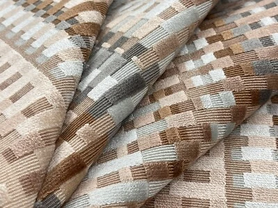 Lee Jofa Cut Velvet Epingle Stripe Uph Fabric- Picket Stone 4.20 yds 2019153.166