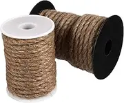 LALAFINA 2 Rolls Jute Twine Rope for DIY Crafts Durable Handwoven String for Tag Making Binding Projects Natural Crafting Supplies for Macrame and Weaving