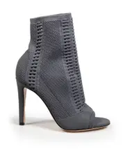 Grey Open Toe Sock Boots