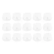 15pcs Plastic Spring Cord Locks Double Hole Elastic Cord Adjuster Translucent