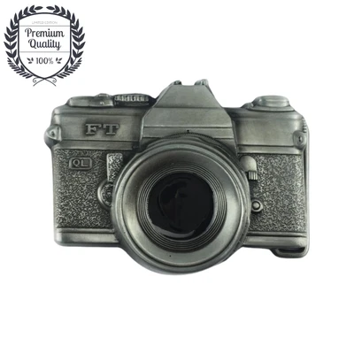 Metal Zinc Alloy Belt Buckle Western Cowboy Casual Fashion Style Camera Pewter