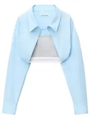 [T By Alexander Wang] 褶皺襯衫波萊羅和徽標