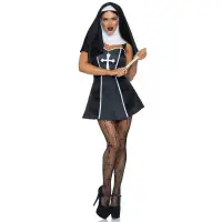 在飛比找蝦皮商城精選優惠-修女服裝天主教牧師cosplay制服連衣裙連帽女萬聖節姐妹遊