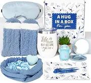 Get Well Gifts for Women: 10Pcs Blue After Surgery Gift Basket Care Package for Women Mom