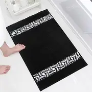 BEQHAUSE Bathroom Rugs 20"x32", Extra Soft Bath Rug Absorbent Bathroom Mat Non-Slip, Machine Washable Bath Mat Shaggy Non-Slip Bath Mats for Bathroom Floor, Tub, Shower, Sink, Black