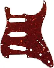 Musiclily Pro 11-Hole 62 Vintage Style SSS Strat Guitar Pickguard for American Stratocaster 62, 4Ply Vintage Tortoise
