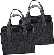 EXHUMKY Burlap Wine Bag Tote Bag 2-Pack Wine Carrying Bag Storage Beer Bag Decorative Beer Bag for Party Portable Bag for Wine