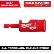 Milwaukee 3/4" Diamond Max Drill-Holesaw Bit Porcelain,Tile,Stone#49-56-0515 New
